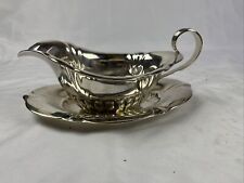 Gorham Silver Plated Gravy Boat and Underplate EPNS Silver Y770 Y771 Vintage picture
