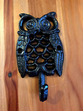 Cast Iron Single Owl Wall Hook Vintage Rustic Design 5
