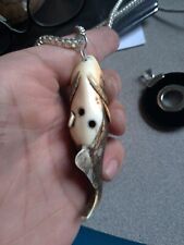 Japanese Netsuke antique fish spotted bass fishing picture