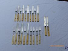 22 PIECE VICTORIAN SILVER PLATE FISH CUTLERY SET by HB & H and MAPPIN BROS picture
