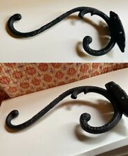 2 Antique Tack Harness / Coat Hook Large 9.38 Inch Horse Barn Find Cast Iron picture