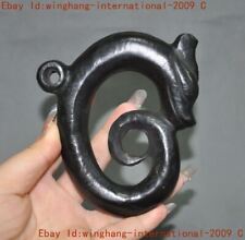 Hongshan Culture meteorite iron carved Feng Shui sacrifice dragon hook statue picture