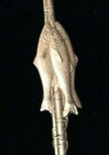 Fish on Fishing Pole Reel Rod ALEXANDRIA Minnesota Sterling Souvenir Spoon picture