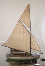 early antique racing pond sail boat original with ballast weights 53