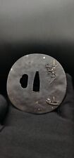 Japanese Sowrd Fishing under the moon Tsuba for Katana, Edo period antique,A092 picture