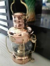 Nautical Maritime Light Brass & Copper Anchor Oil Lamp Ship Lantern Boat Hanging picture