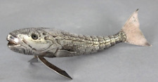 ANTIQUE SPANISH SOLID SILVER ARTICULATED FISH FIGURE picture