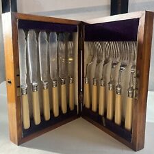 Vintage set of EPNS silverplate fish knives and forks set-12 Pieces picture