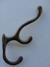 Vintage Cast Iron Horse Harness Bridle Hook / 3 Prong Antler Coat Hook picture