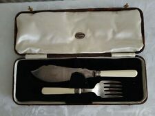 Vintage Silver Plate EPNS A1 Fish Servers In Original Box picture