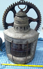 Vintage PERKO LAMP RED PORT LARGE Triangle LANTERN Ship Maritime Boat Light READ picture