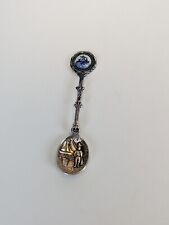 Silver Plated Souvenir Spoon Made in Holland Netherland Dutch Windmill Boat picture