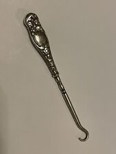 Antique Sterling Silver Glove Shoe Button Hook 3â€� Vanity Tool Good Condition #4 picture