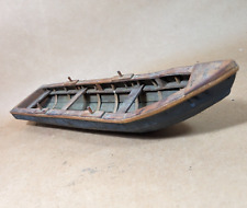 Circa 1920 American Folk Art Wooden Pond Boat Rowboat Model picture