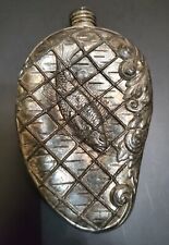 Antique Silverplated Fishing Net Drinking Flask by The Meriden Silver  picture