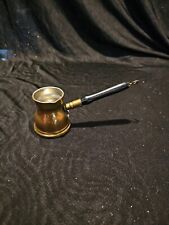 Vintage Brass Turkish Coffee Pour With Eye Hook At End Of Handle - 7