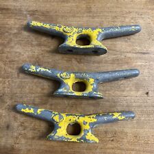 Vintage Cast Iron Boat Dock Cleat Nautical Maritime Tie Down Marine LOT of 3 picture