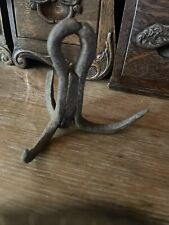 Vintage Antique Cast Iron Forged 3 Prong Grappling Hook picture