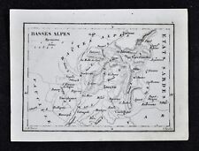 1833 Perrot Map - Basses Alpes - Digne St. Etienne Sisteron St. Paul Alos France picture