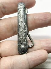Antique Sterling Silver Victorian Folding Button Hook With Flower And Urn Motif  picture