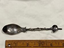 Aesthetic Figural Fish shell fishing rod Sterling Silver Souvenir Spoon picture