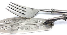 Antique 800 Silver Josef Carl Klinkosch 1880s Serving Fish & Meat Fork picture