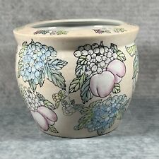Vintage 1950's Chinese 16cm Diameter Fish Bowl / Planter - Fruits on Pink Ground picture