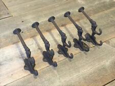 Antique Cast Iron Wall Hooks Victorian Ornate Towel Coat Hat Hangings Lot of 5 picture