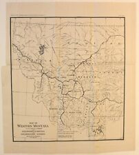 MISSOULA, DEER LODGE, WESTERN MONTANA Antique map 1891 picture