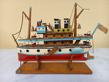 Vintage Wooden Ship Boat, Unique, Handcrafted 1950, Nautical Maritime Folk Art picture