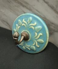 Vintage Ceramic & Brass Wall Hook picture