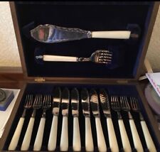 Wingfield Antique Fish Cutlery Set In Wooden Box picture