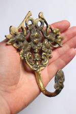 Vintage Brass Cherubs Intricate Coat Hook Angels Antique  picture