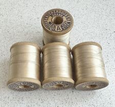 4 VINTAGE Silk Thread KNICKERBOCKER Ecru Pale Taupe Fly Fishing Tying Sewing ST2 picture