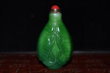 Collect China old coloured glaze hand carven two fish shape statue snuff bottle picture
