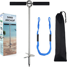 Sand Anchor for Boat 18 Inch,Chromium-Plated Steel Beach Anchor with Rem picture
