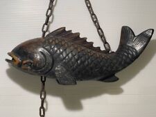 Japanese Vintage Wooden Fish deco Pot-hook Jizaikagi with hook picture