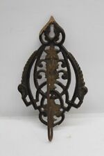 Antique Ornate Cast Iron Wall Mount Bill Receipt Holder w/Spike Hook picture