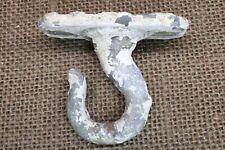 Old Plant Hook Porch Ceiling Cast Iron Antique White Chipped Textured Paint picture