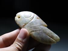 Ancient Hongshan Culture Old Jade Stone Fish Bi Yubi Pei Necklace Amulet Pendant picture