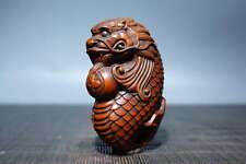 Chinese Natural Boxwood Hand-carved Exquisite Dragon Fish Statue 龙鱼手把件 1022 picture