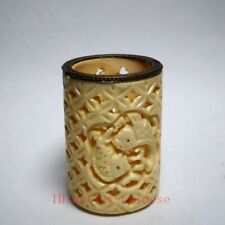 Collection China Asia Hand carving lovely fish brush pot Decoration gift picture
