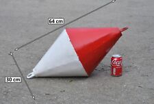 Vintage buoy old fishing metal marker float old net buoy red white FREE DELIVERY picture