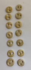 14 Bone Buttons, Antique, Handmade, Small 2 Hole, Fish Eye, Re-enactmentClothing picture