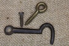 Old Cabinet Hook and Eye Shutter Latch Swing Flip Catch Dark Brass vintage 1880s picture