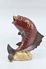 Vintage Chinese , glazed ceramic, fish vase, 10 inches tall picture
