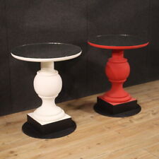 Paire De Table Basse Design Bois Miroir Vintage Moderne Table Ans 70' picture