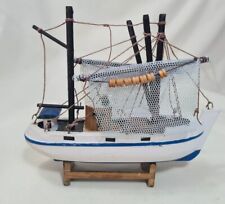 Wooden Fishing Boat Trawler Nets Nautical Ship Model picture