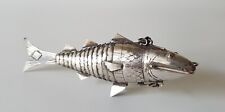 Antique Solid Silver Articulated Fish Pill Box - 5