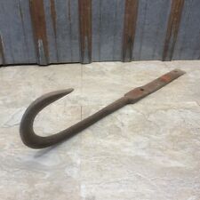 Antique Old, ￼PRIMITIVE HAND FORGED WROUGHT  RUSTIC IRON WALL HOOK Farm Decor ￼ picture